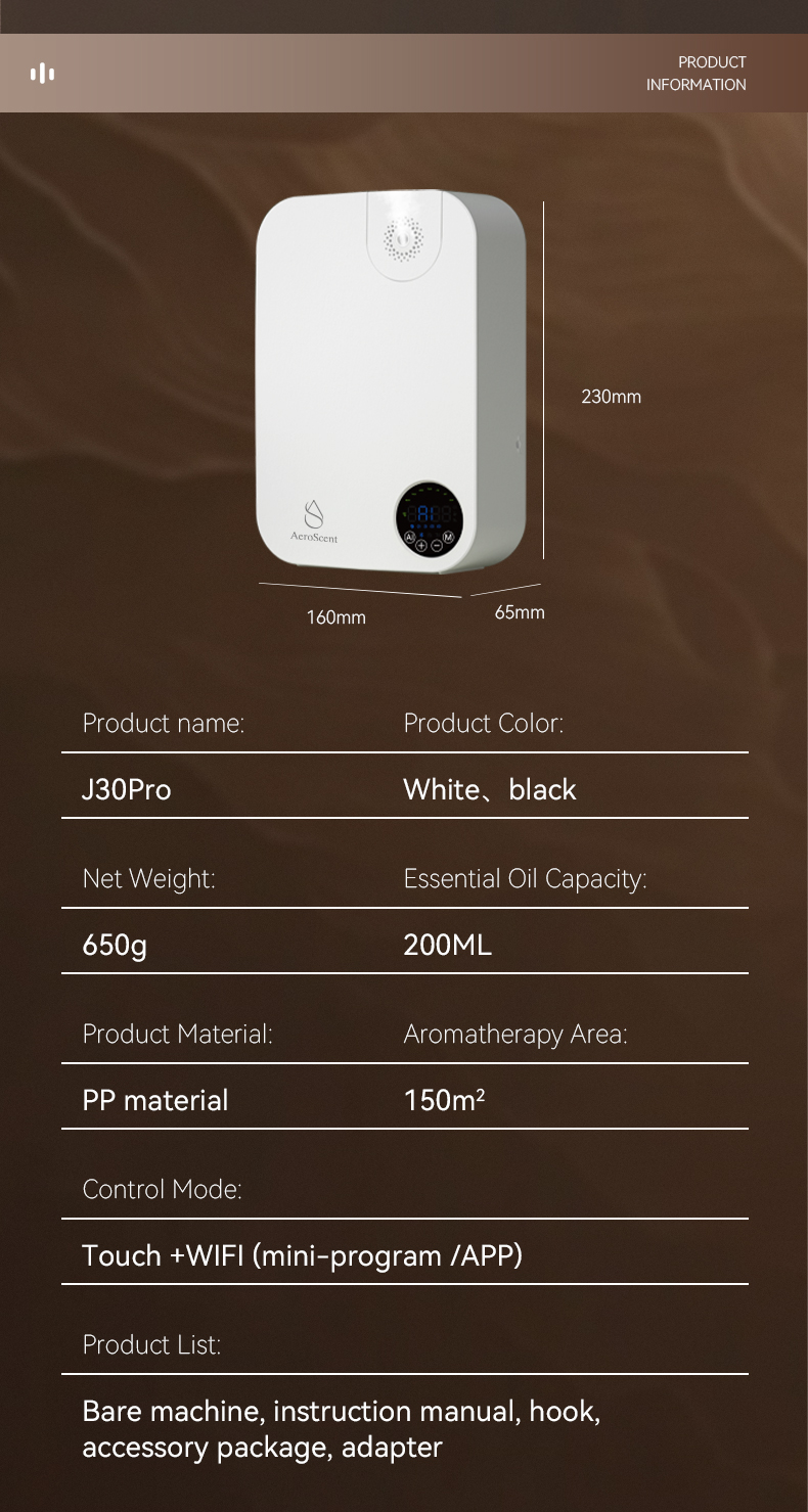 AeroScent Diffuser Hotel Air Freshener Structural Details