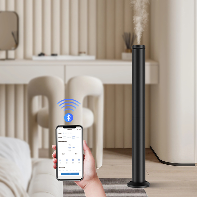 AeroScent Smart Metal Aroma Diffuser 800mm Floor Standing Column with APP Control Waterless Electric 280ml Commercial Use
