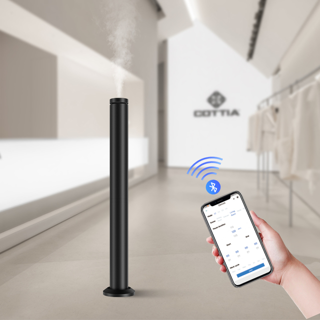 AeroScent Smart Metal Aroma Diffuser 800mm Floor Standing Column with APP Control Waterless Electric 280ml Commercial Use