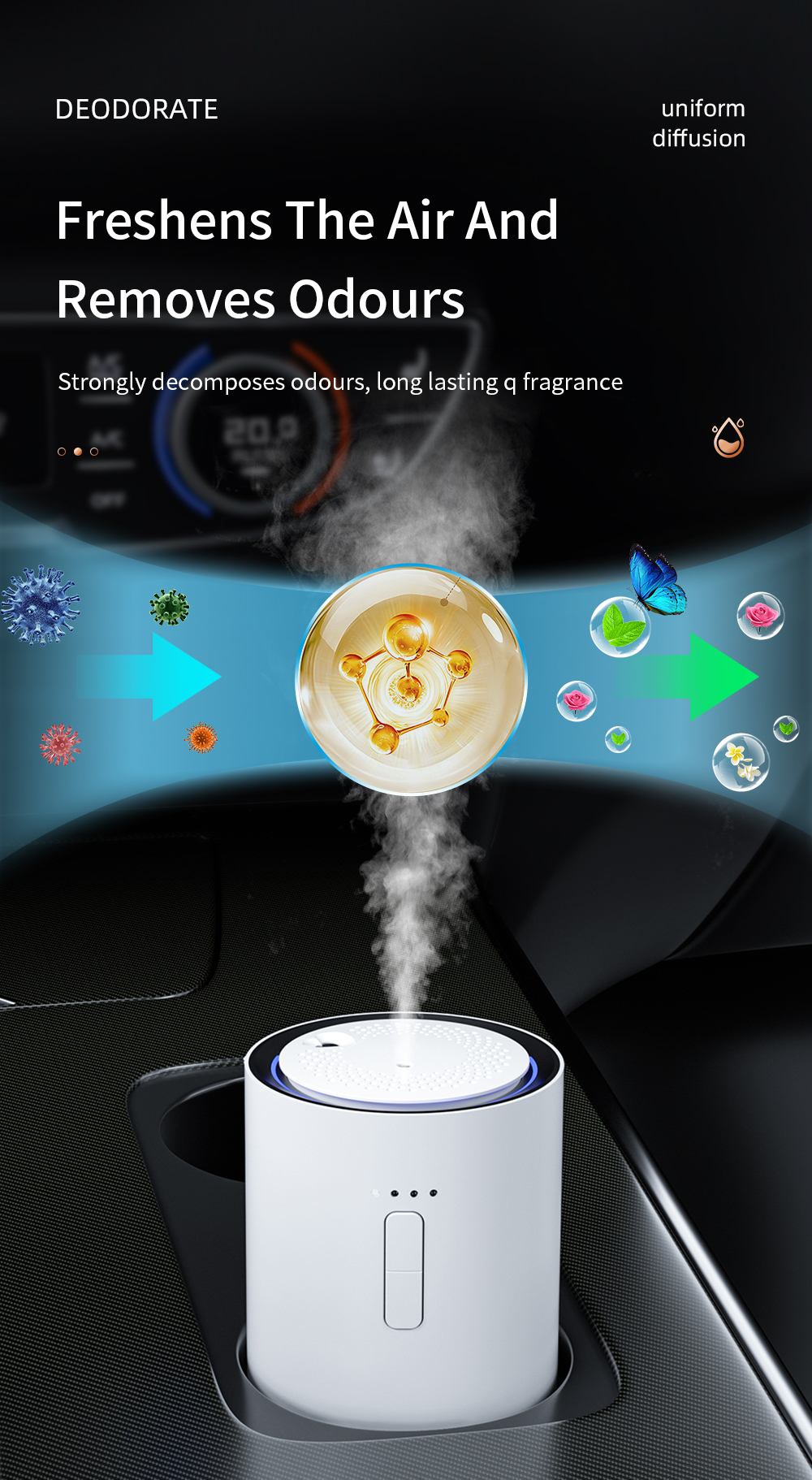 Electric Essential Oil Car Waterless Aroma Diffuser Machine 05