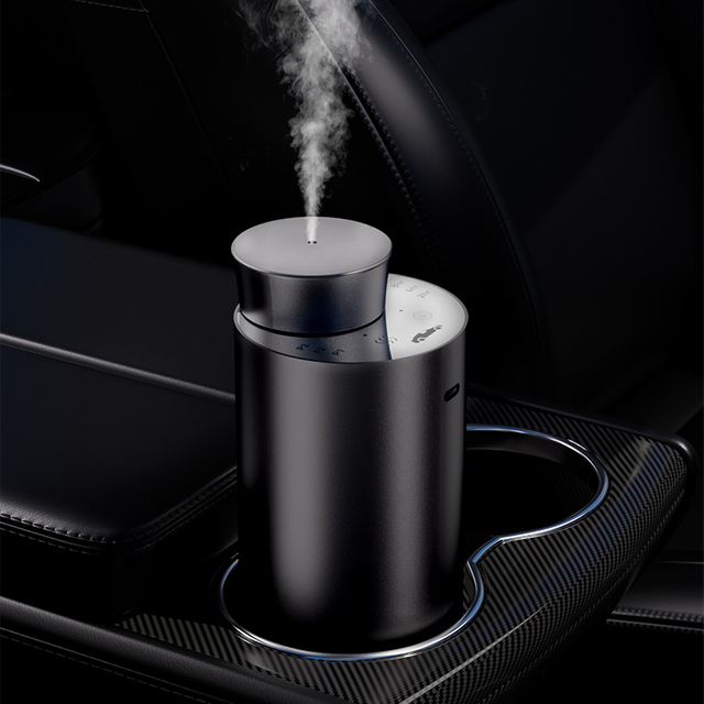  AeroScent USB Rechargeable Car Aroma Diffuser Metal Waterless Essential Oil Nebulizer Portable Scent Machine Auto Cup Holder Air Freshener